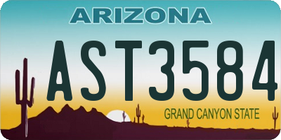 AZ license plate AST3584