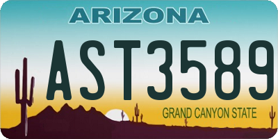 AZ license plate AST3589