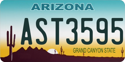 AZ license plate AST3595