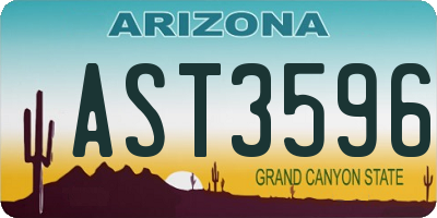 AZ license plate AST3596