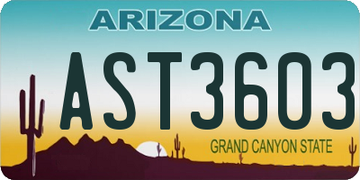 AZ license plate AST3603