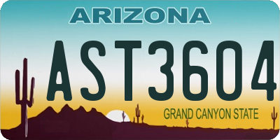 AZ license plate AST3604