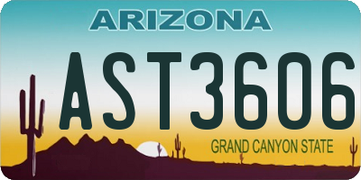 AZ license plate AST3606