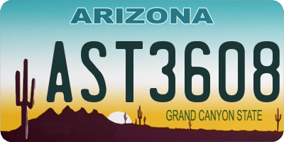 AZ license plate AST3608