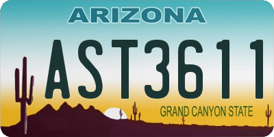 AZ license plate AST3611