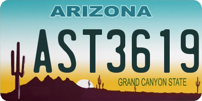 AZ license plate AST3619