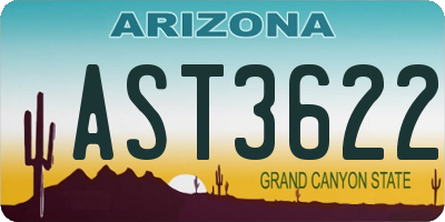 AZ license plate AST3622