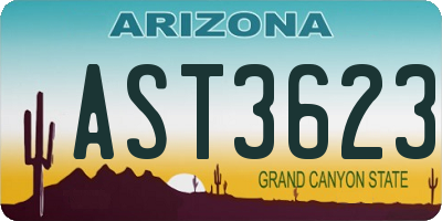 AZ license plate AST3623