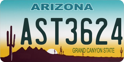 AZ license plate AST3624
