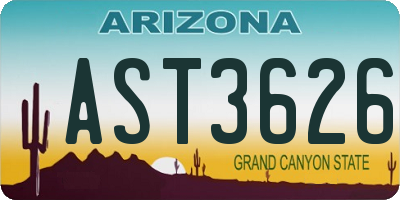 AZ license plate AST3626
