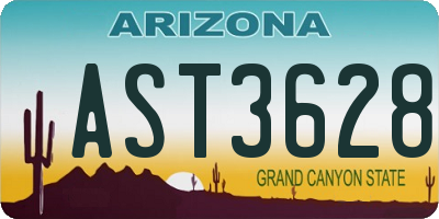 AZ license plate AST3628