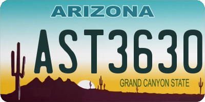 AZ license plate AST3630