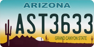 AZ license plate AST3633
