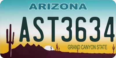AZ license plate AST3634