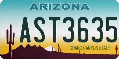 AZ license plate AST3635