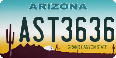 AZ license plate AST3636