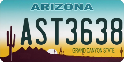 AZ license plate AST3638