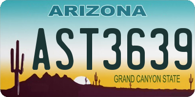 AZ license plate AST3639