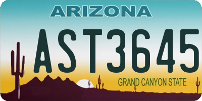 AZ license plate AST3645