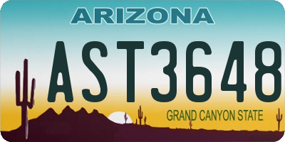 AZ license plate AST3648