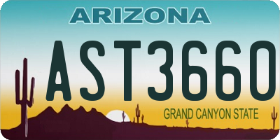 AZ license plate AST3660