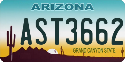 AZ license plate AST3662