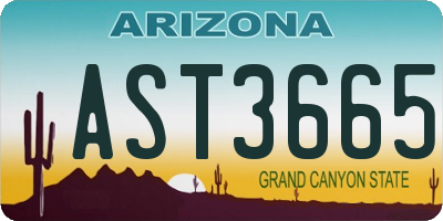 AZ license plate AST3665