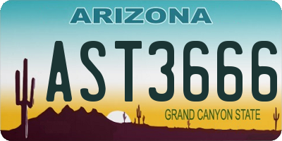 AZ license plate AST3666