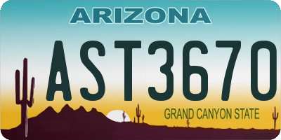 AZ license plate AST3670