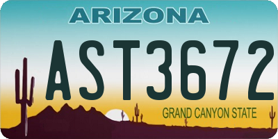 AZ license plate AST3672