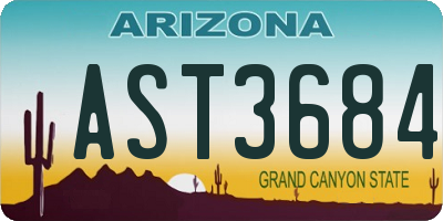 AZ license plate AST3684