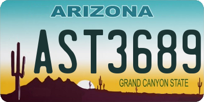 AZ license plate AST3689