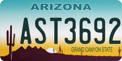 AZ license plate AST3692