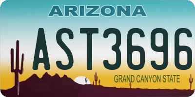 AZ license plate AST3696
