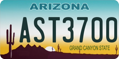 AZ license plate AST3700
