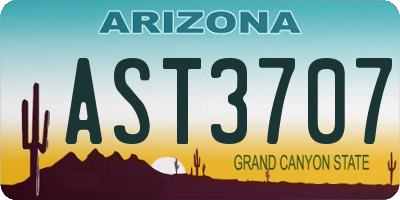 AZ license plate AST3707