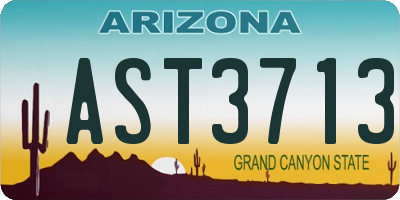 AZ license plate AST3713