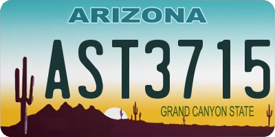 AZ license plate AST3715