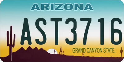 AZ license plate AST3716