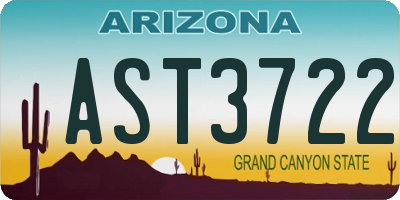 AZ license plate AST3722