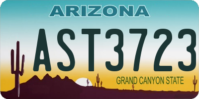 AZ license plate AST3723