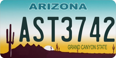 AZ license plate AST3742