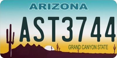 AZ license plate AST3744