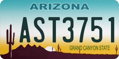 AZ license plate AST3751