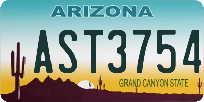 AZ license plate AST3754