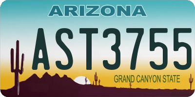 AZ license plate AST3755