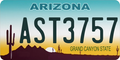 AZ license plate AST3757