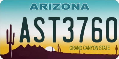 AZ license plate AST3760