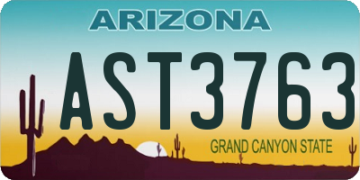 AZ license plate AST3763