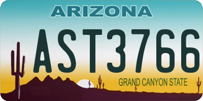 AZ license plate AST3766